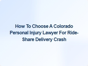 How to Choose a Colorado Personal Injury Lawyer for Ride-Share Delivery Crashes